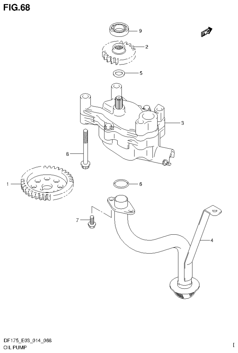 Suzuki DF175ZG OIL PUMP parts diagram